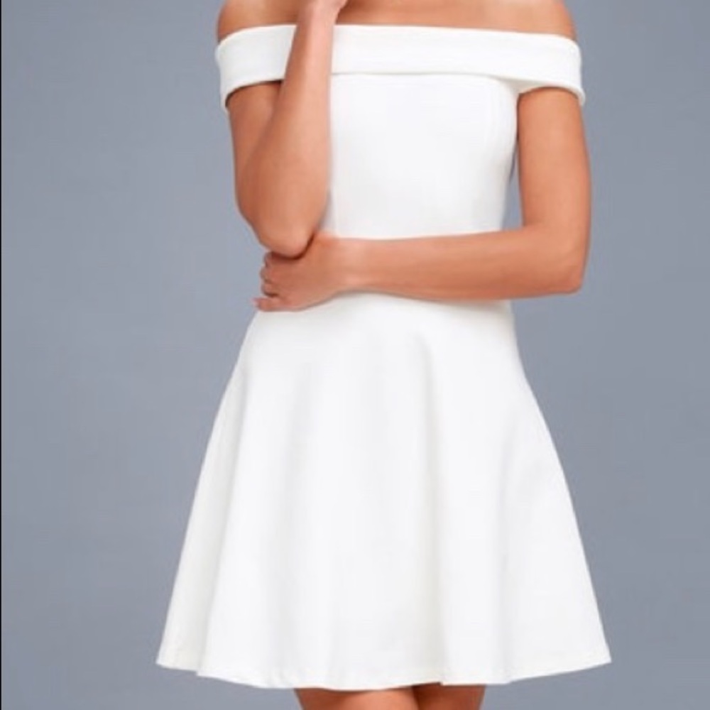 Lulus skater dress off the shoulder **shortened**